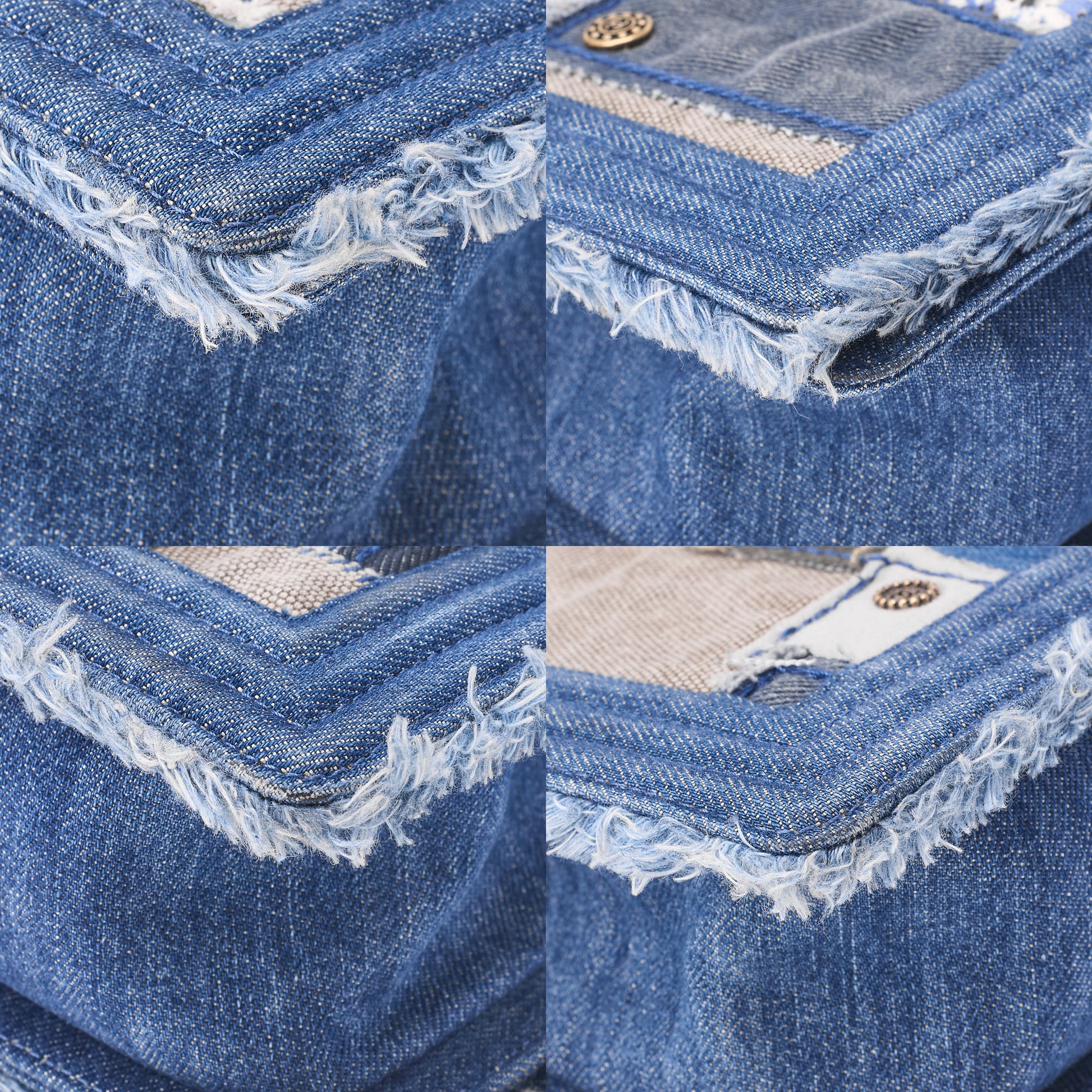 CHANEL Shoulder Bag, Patchwork, Chain Shoulder, Denim, Blue, Gold-Tone Hardware, Pre-Owned - Vintage La Charme