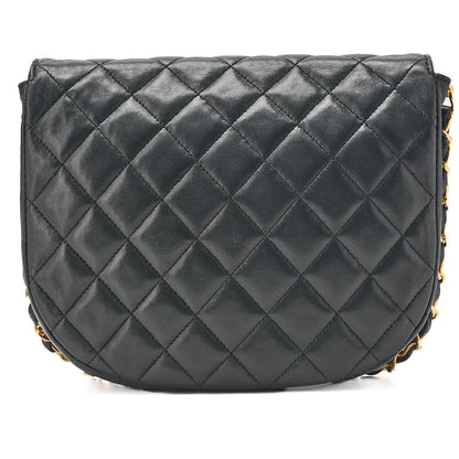 CHANEL Shoulder Bag Matelasse Push Lock Lambskin Black Gold-Tone Hardware Pre-Owned - Vintage La Charme
