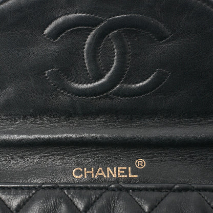 CHANEL Shoulder Bag Matelasse Push Lock Lambskin Black Gold-Tone Hardware Pre-Owned - Vintage La Charme