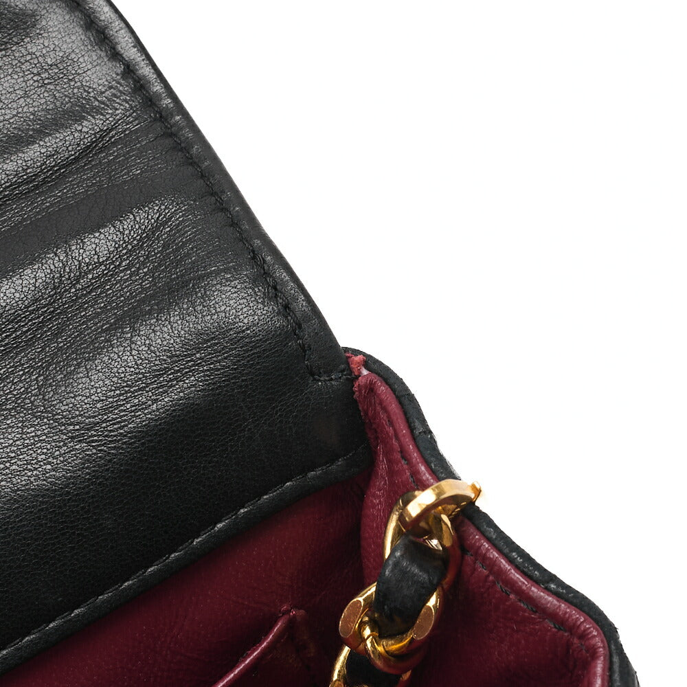CHANEL Shoulder Bag Matelasse Push Lock Lambskin Black Gold-Tone Hardware Pre-Owned - Vintage La Charme