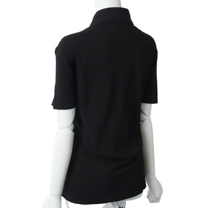 CHANEL Polo Shirt, Coco Mark Logo Button, Cut-and-Sew, Cotton, Black, Gold-Tone Hardware, Pre-Owned - Vintage La Charme