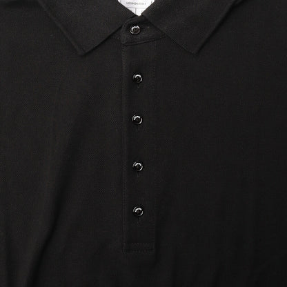 CHANEL Polo Shirt, Coco Mark Logo Button, Cut-and-Sew, Cotton, Black, Gold-Tone Hardware, Pre-Owned - Vintage La Charme