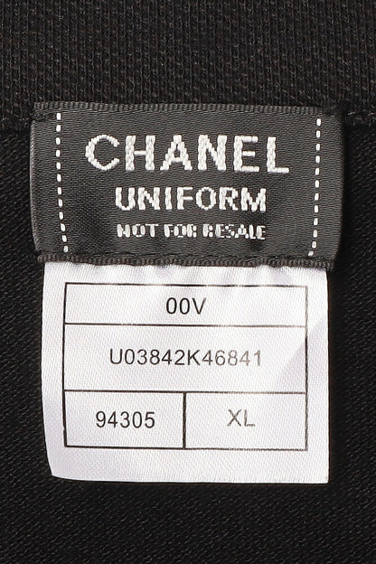 CHANEL Polo Shirt, Coco Mark Logo Button, Cut-and-Sew, Cotton, Black, Gold-Tone Hardware, Pre-Owned - Vintage La Charme