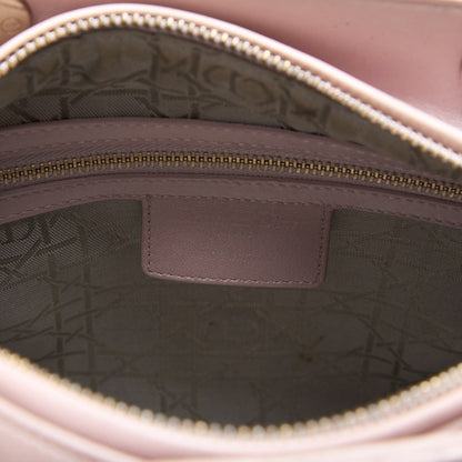Dior Lady Dior Cannage 2WAY Hand Lambskin Pink Gold-Tone Hardware Pre-Owned - Vintage La Charme