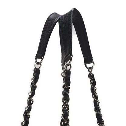 CHANEL GST Chain Tote Shoulder Bag, Caviskin, Black, Silver-Tone Hardware, Pre-Owned - Vintage La Charme