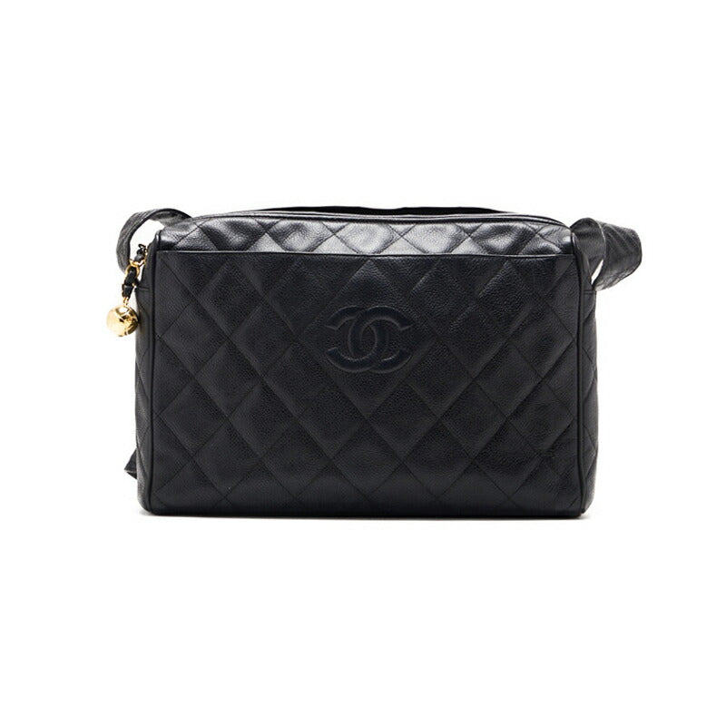 CHANEL Shoulder Bag, Matelasse, Caviar Skin, Black, Gold-Tone Hardware, Pre-Owned - Vintage La Charme