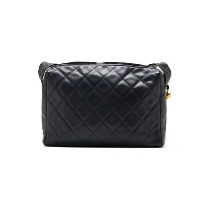 CHANEL Shoulder Bag, Matelasse, Caviar Skin, Black, Gold-Tone Hardware, Pre-Owned - Vintage La Charme