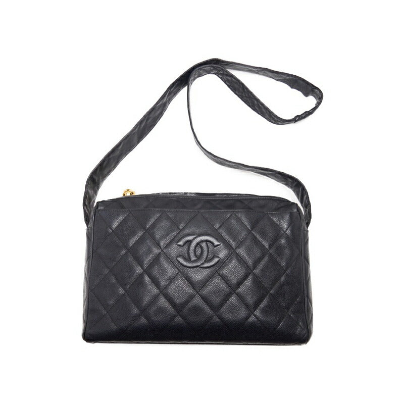 CHANEL Shoulder Bag, Matelasse, Caviar Skin, Black, Gold-Tone Hardware, Pre-Owned - Vintage La Charme