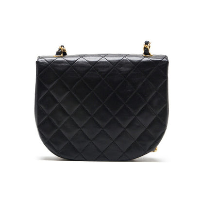 CHANEL Shoulder Bag, Deca Coco Round Flap Push Lock Chain Shoulder, Lambskin, Black, Gold-Tone Hardware, Pre-Owned - Vintage La Charme