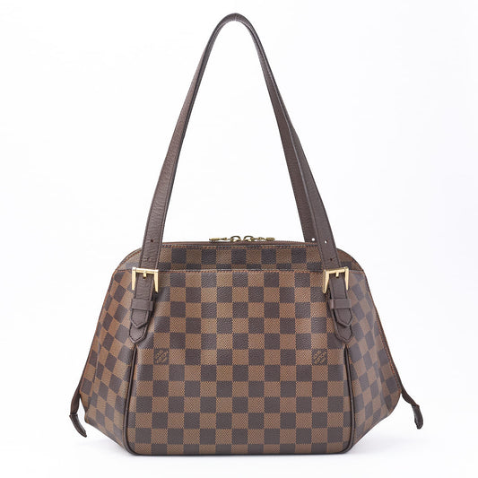 Louis Vuitton Handbag Damier Belem MM PVC Leather Brown Gold-Tone Hardware Pre-Owned - Vintage La Charme