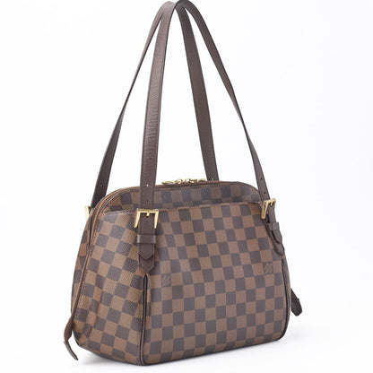 Louis Vuitton Handbag Damier Belem MM PVC Leather Brown Gold-Tone Hardware Pre-Owned - Vintage La Charme