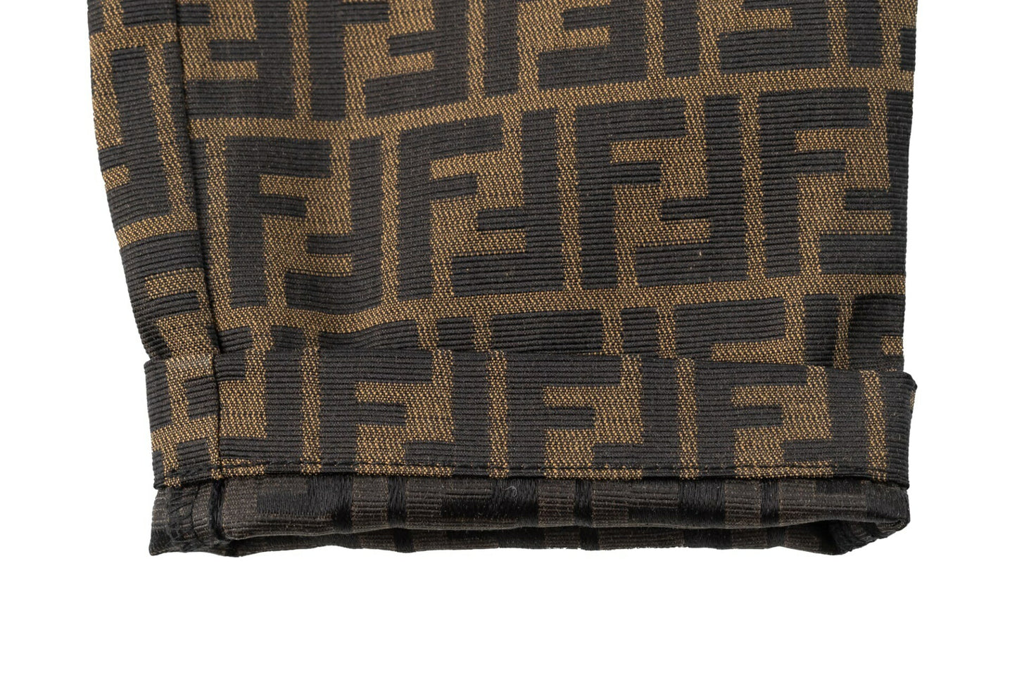 Fendi Pants, Zucca Pattern, Polyester Cotton, Brown, Pre-Owned - Vintage La Charme