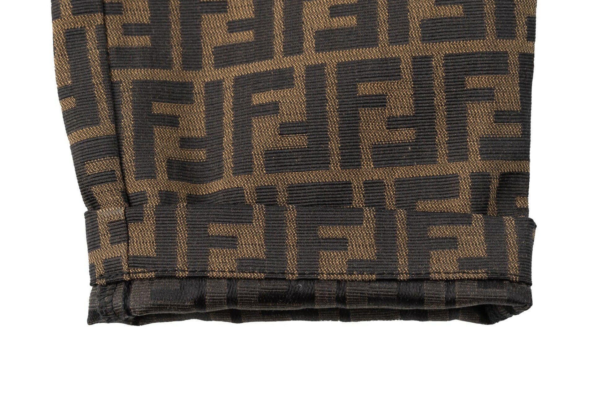 Fendi Pants, Zucca Pattern, Polyester Cotton, Brown, Pre-Owned - Vintage La Charme
