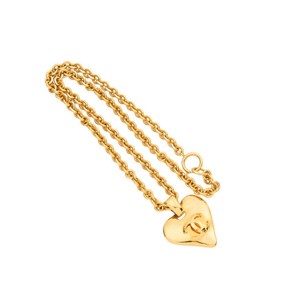 Chanel Tote Bag, Coco Mark Heart, Gold Plated, Gold, Gold-Tone Hardware, Pre-Owned - Vintage La Charme