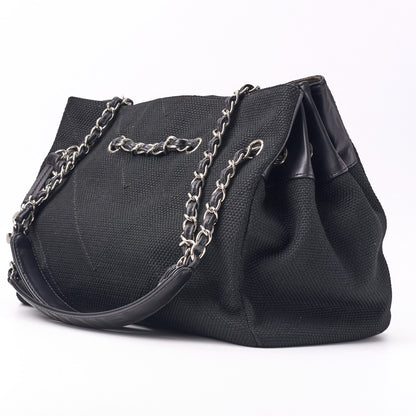 Chanel Shoulder Bag, V Stitch, Coco Charm, Canvas, Black, Silver-Tone Hardware, Pre-Owned - Vintage La Charme
