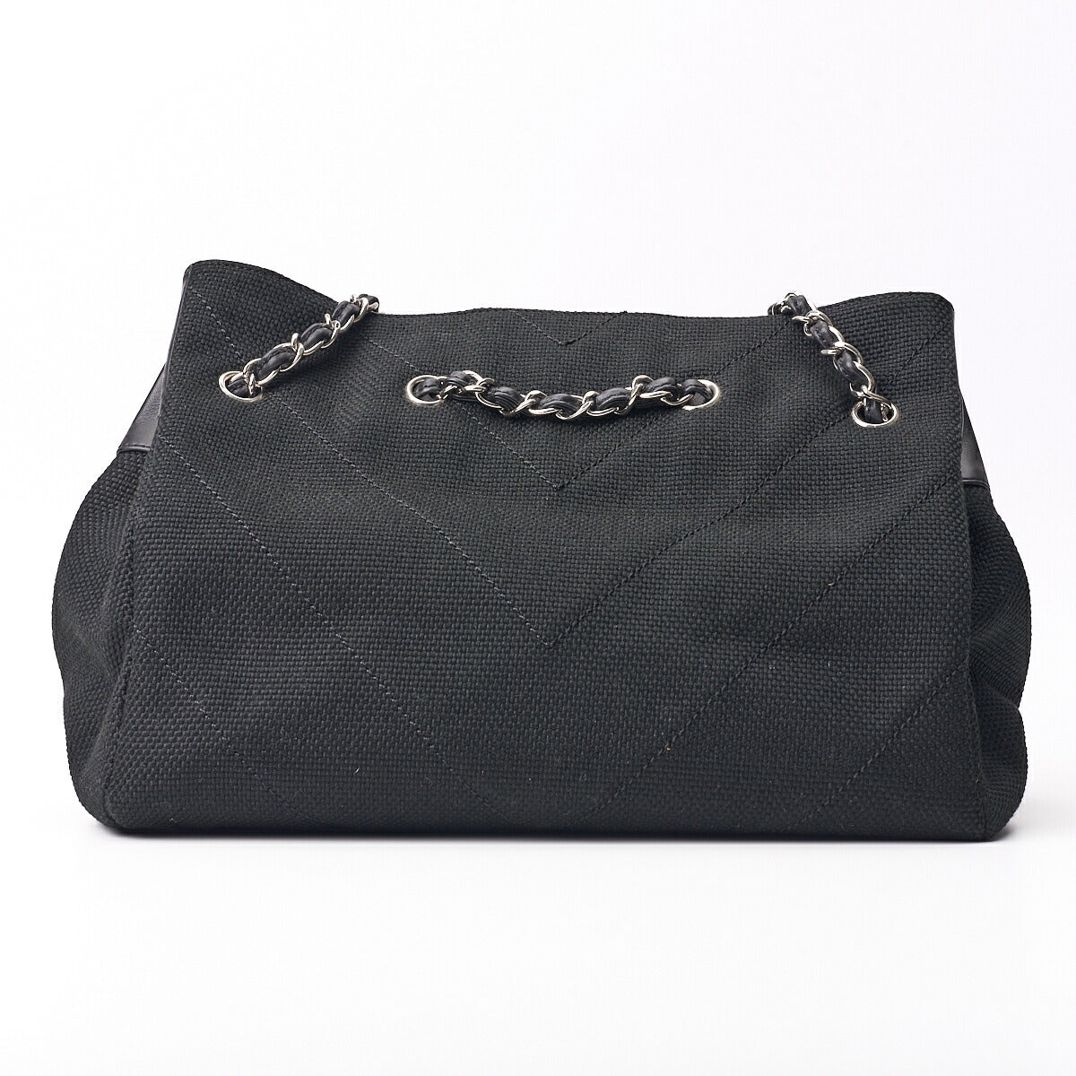 Chanel Shoulder Bag, V Stitch, Coco Charm, Canvas, Black, Silver-Tone Hardware, Pre-Owned - Vintage La Charme