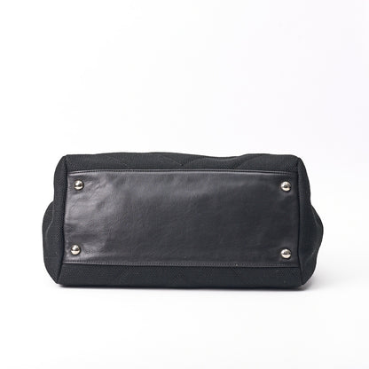 Chanel Shoulder Bag, V Stitch, Coco Charm, Canvas, Black, Silver-Tone Hardware, Pre-Owned - Vintage La Charme