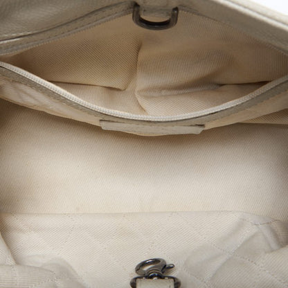 CHANEL Shoulder Bag, Coco Mark, Chain Shoulder, Caviar Skin, White, Silver-Tone Hardware, Pre-Owned - Vintage La Charme