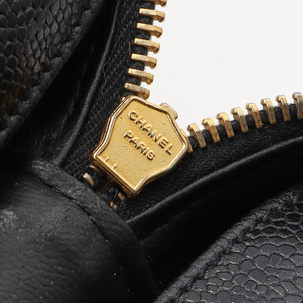 CHANEL Coco Mark Vanity 2WAY Handbag Caviar Skin Black Gold-Tone Hardware Pre-Owned - Vintage La Charme