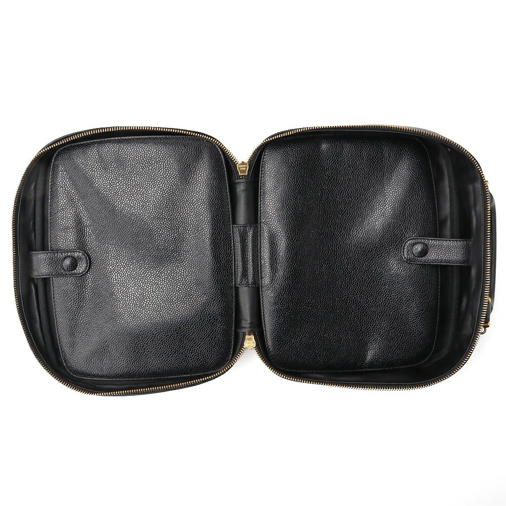 CHANEL Coco Mark Vanity 2WAY Handbag Caviar Skin Black Gold-Tone Hardware Pre-Owned - Vintage La Charme