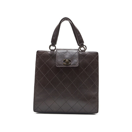 CHANEL Handbag Matelasse Lambskin Brown Gold-Tone Hardware Pre-Owned - Vintage La Charme