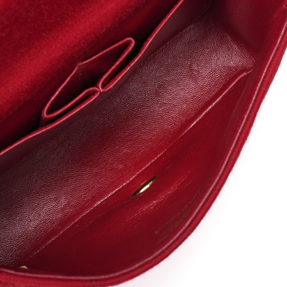 CHANEL Mini Shoulder Bag, Matelasse Full Flap, Chain Shoulder, Cotton, Red, Gold-Tone Hardware, Pre-Owned - Vintage La Charme