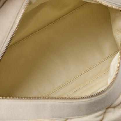 CHANEL Shoulder Tote Bag Matelasse Bubble Quilt Cotton Ivory Gold-Tone Hardware Pre-Owned - Vintage La Charme
