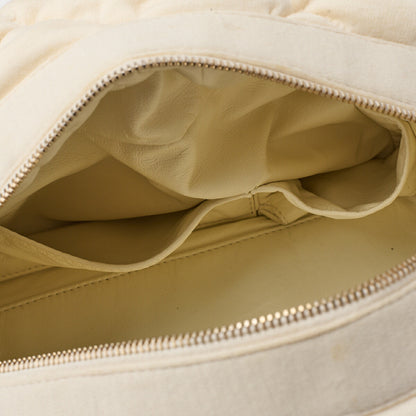 CHANEL Shoulder Tote Bag Matelasse Bubble Quilt Cotton Ivory Gold-Tone Hardware Pre-Owned - Vintage La Charme