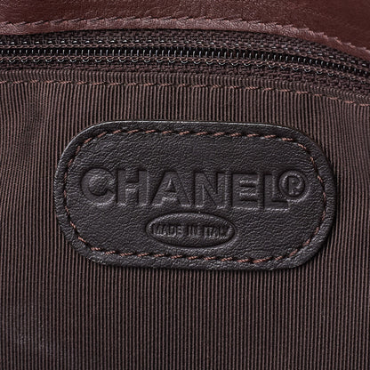 CHANEL Turn Lock Tote Bag Lambskin Brown Silver-Tone Hardware Pre-Owned - Vintage La Charme