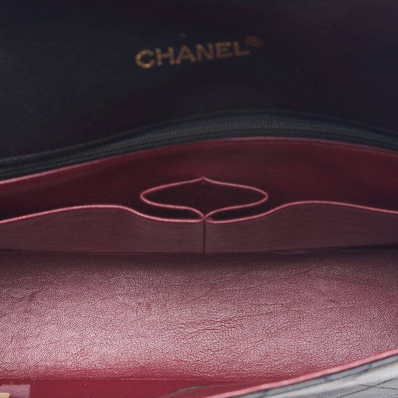 CHANEL Shoulder Bag Matelasse Design Flap Turn Lock Chain Shoulder Lambskin Black Gold-Tone Hardware Pre-Owned - Vintage La Charme