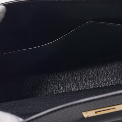 HERMES Kelly 32 2WAY Handbag Ardennes Leather Black Gold-Tone Hardware Pre-Owned - Vintage La Charme