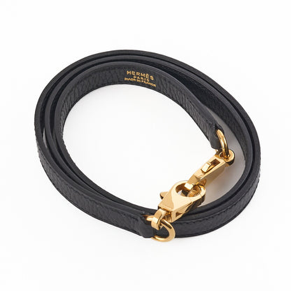HERMES Kelly 32 2WAY Handbag Ardennes Leather Black Gold-Tone Hardware Pre-Owned - Vintage La Charme