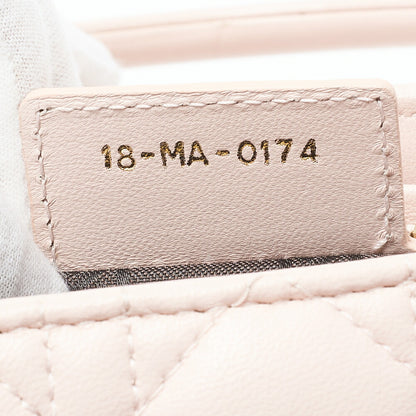 Dior Lady Dior Cannage 2WAY Handbag Lambskin Light Pink Gold-Tone Hardware Pre-Owned - Vintage La Charme