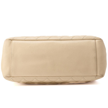 CHANEL Shoulder Tote Bag Matelasse Caviar Skin Beige Silver-Tone Hardware Pre-Owned - Vintage La Charme