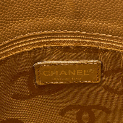 CHANEL Shoulder Tote Bag Caviar Skin Beige Wood Gold-Tone Hardware Pre-Owned - Vintage La Charme