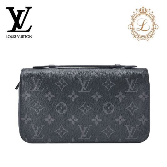 Louis Vuitton Zippy XL Wallet, Monogram Eclipse, PVC Leather, Noir, Silver-Tone Hardware, Pre-Owned - Vintage La Charme