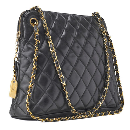 CHANEL Shoulder Tote Bag Matelasse Lambskin Black Gold-Tone Hardware Pre-Owned - Vintage La Charme