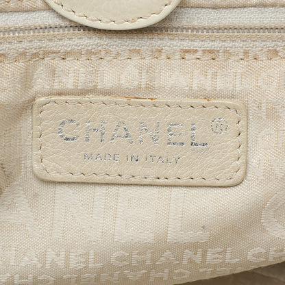 CHANEL Shoulder Tote Bag Braided Chain Leather Ivory Silver-Tone Hardware Pre-Owned - Vintage La Charme