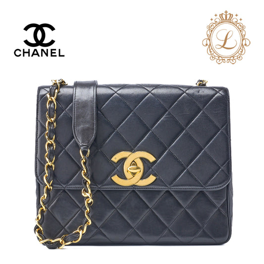CHANEL Shoulder Tote Bag Matelasse Lambskin Black Gold-Tone Hardware Pre-Owned - Vintage La Charme
