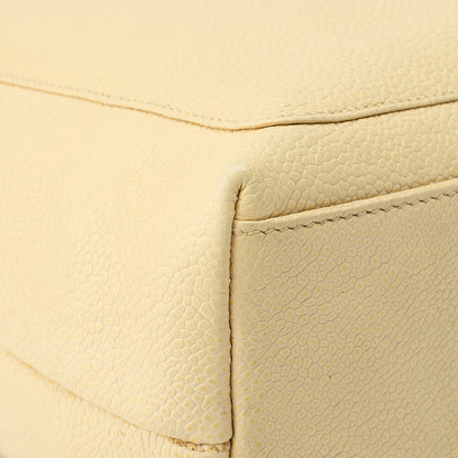 CHANEL Shoulder Tote Bag Double Chain Shoulder Caviar Skin Beige Gold-Tone Hardware Pre-Owned - Vintage La Charme