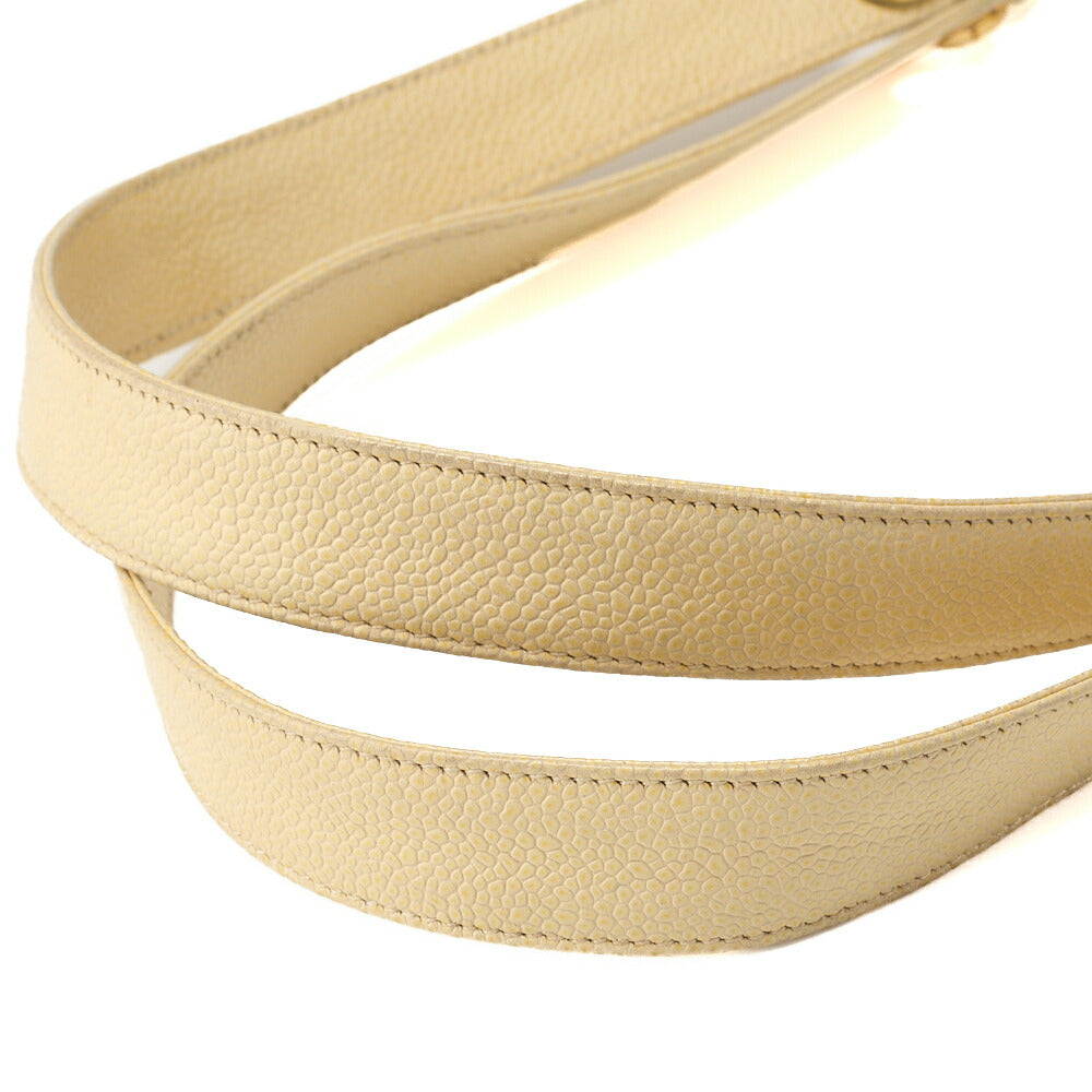 CHANEL Shoulder Tote Bag Double Chain Shoulder Caviar Skin Beige Gold-Tone Hardware Pre-Owned - Vintage La Charme