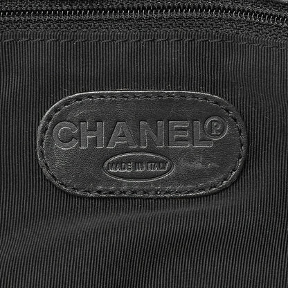 CHANEL Shoulder Tote Bag Lambskin Black Bicolore Silver-Tone Hardware Pre-Owned - Vintage La Charme