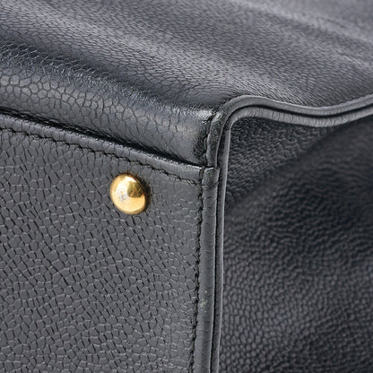 CHANEL Shoulder Tote Bag Coco Mark, Caviar Skin, Black, Gold-Tone Hardware, Pre-Owned - Vintage La Charme