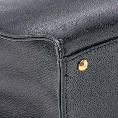 CHANEL Shoulder Tote Bag Coco Mark, Caviar Skin, Black, Gold-Tone Hardware, Pre-Owned - Vintage La Charme
