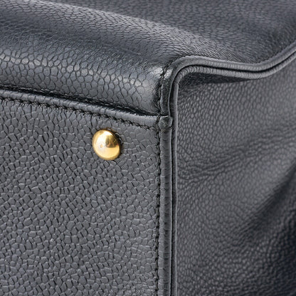 CHANEL Shoulder Tote Bag Coco Mark, Caviar Skin, Black, Gold-Tone Hardware, Pre-Owned - Vintage La Charme