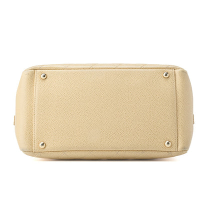CHANEL Shoulder Tote Bag Matelasse Caviar Skin Beige Gold-Tone Hardware Pre-Owned - Vintage La Charme