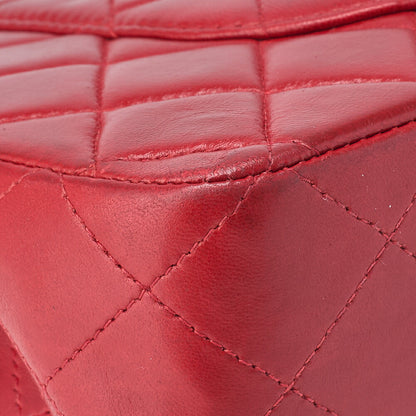 CHANEL Shoulder Bag Matelasse Lambskin Red Gold-Tone Hardware Pre-Owned - Vintage La Charme