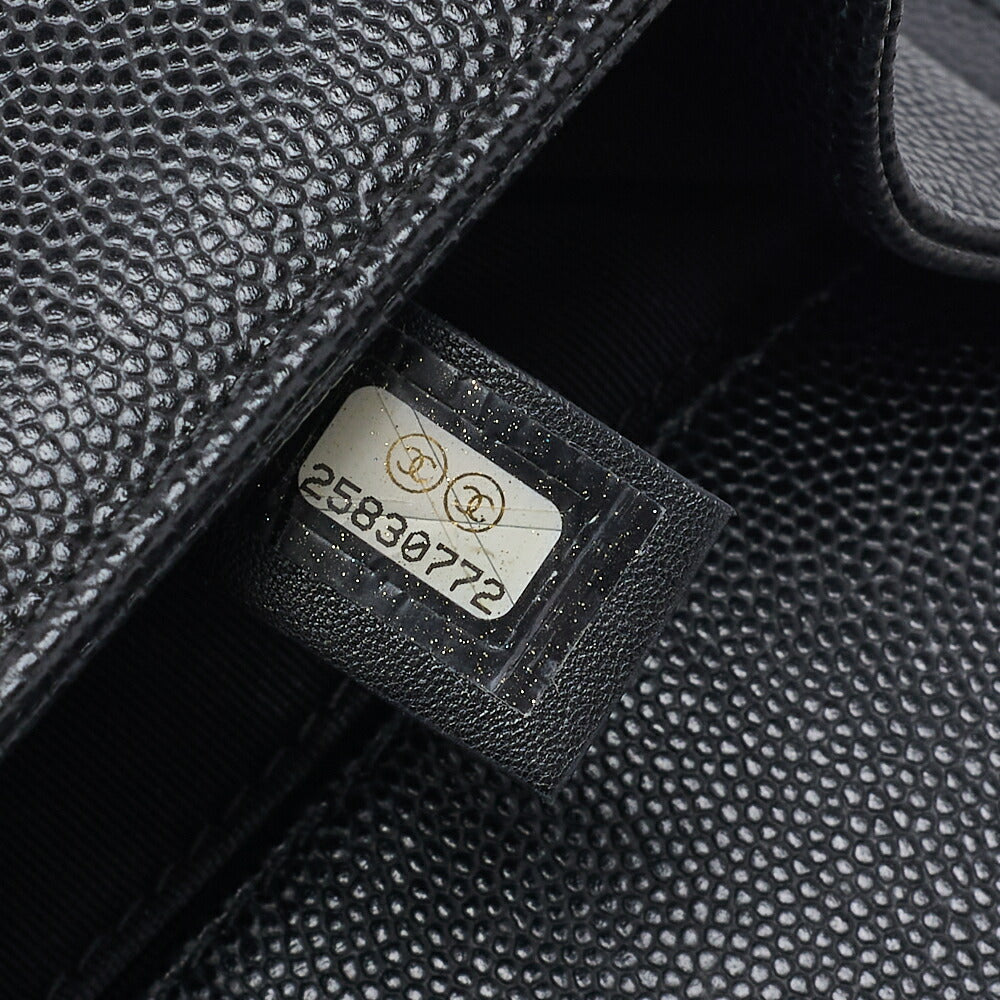CHANEL Shoulder Tote Bag Matelasse Caviar Skin Black Gold-Tone Hardware Pre-Owned - Vintage La Charme