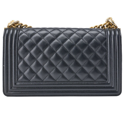 CHANEL Shoulder Tote Bag Matelasse Caviar Skin Black Gold-Tone Hardware Pre-Owned - Vintage La Charme