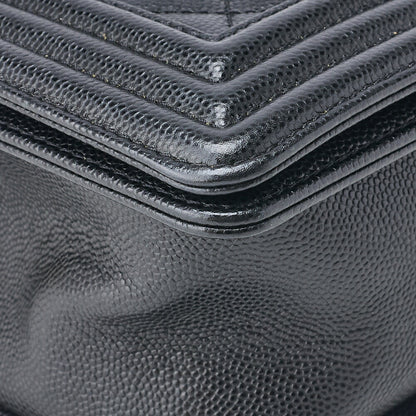 CHANEL Shoulder Tote Bag Matelasse Caviar Skin Black Gold-Tone Hardware Pre-Owned - Vintage La Charme
